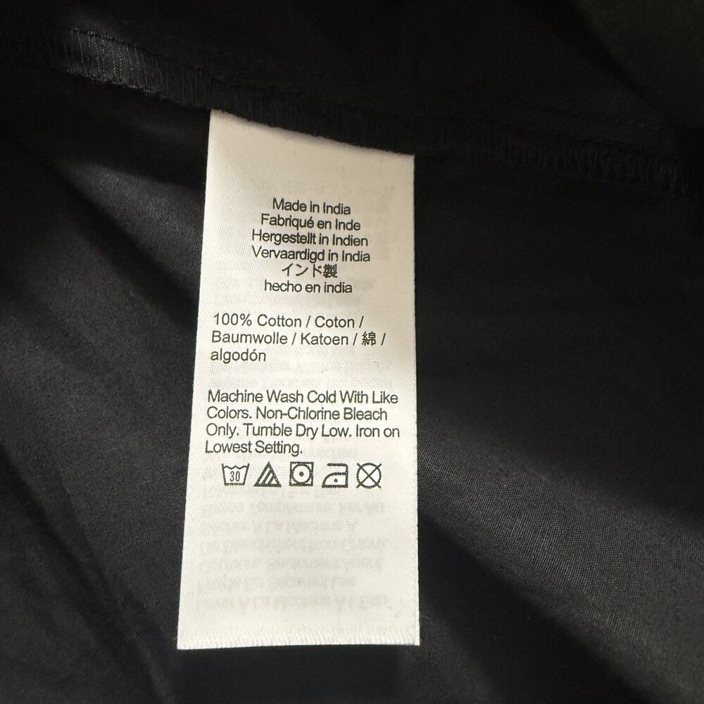 J.CREW Elena Shirt-Dress Cotton Poplin 00P Black Elastic Waist Fit Flare NWT B97 - Picture 6 of 6